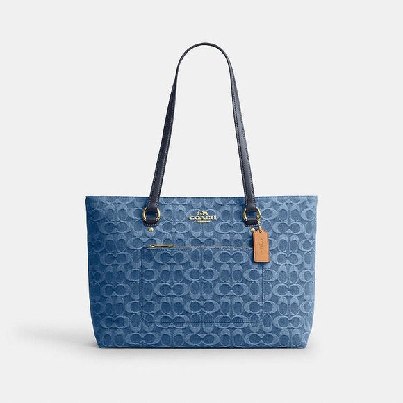 Coach Handbags - NWT Coach  Signature Denim Station Tote Bag